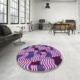 thumbnail image 4 of Ahgly Company Machine Washable Indoor Square Transitional Dark Magenta Purple Area Rugs, 8' Square, 4 of 7