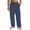 Navy, variant on GrmtClth Men's Linen Pants Loose Fit Wide Leg Trousers Lightweight Drawstring Waist Casual Beach Pants with Pockets Navy XL