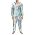 thumbnail image 3 of Fotbe Algae Corals and Seashells Pattern Long Sleeve Pajama Set for Men,Sleepwear Set,2-piece Loungewear Set,Soft PJs Comfy Nightwear with Pockets-X-Large, 3 of 7