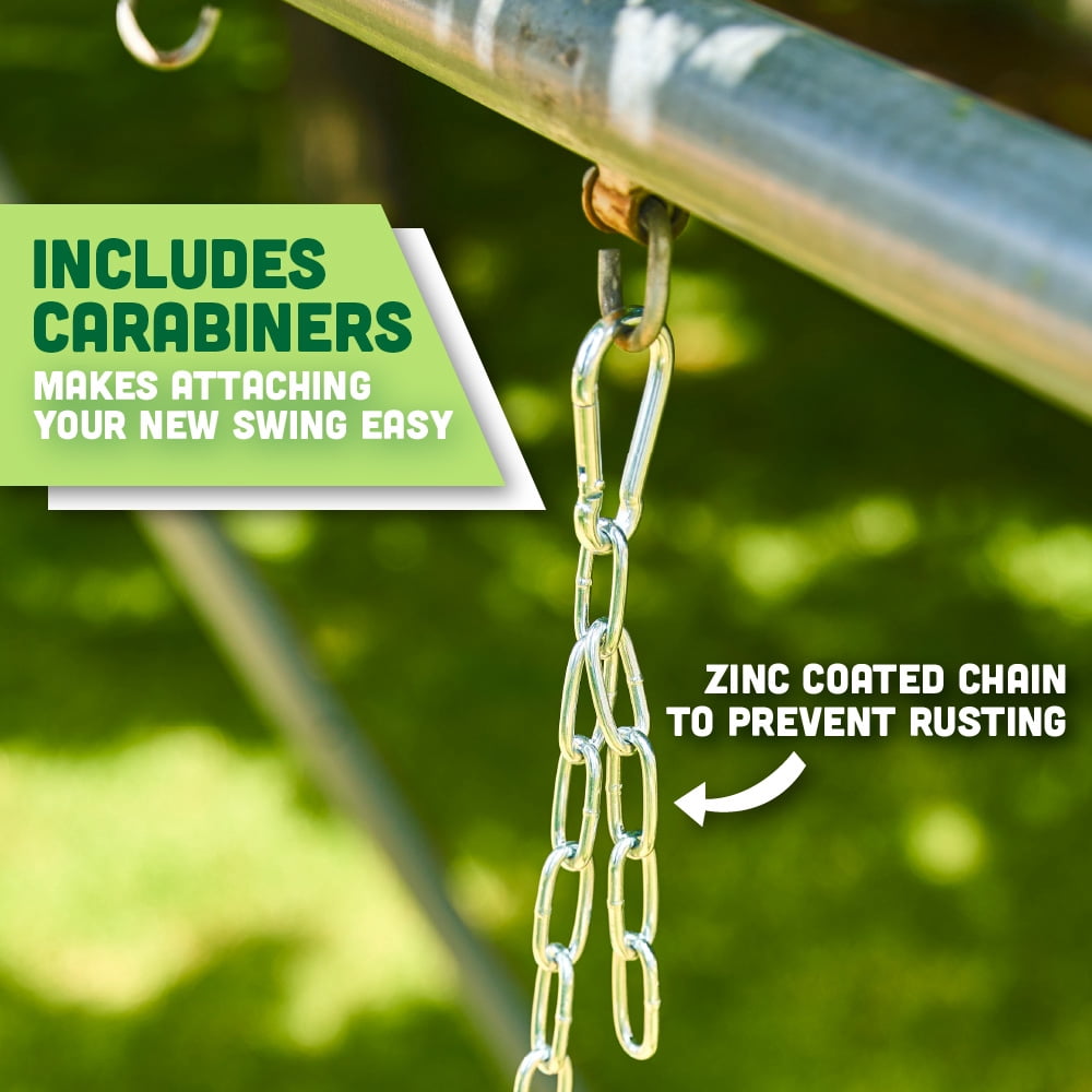 Deluxe High Back Full Bucket Toddler Swing with Exclusive Chain & Triangle Dip Pinch Protection and Carabiners for Easy Install&nbsp;- Blue - Squirrel Products
