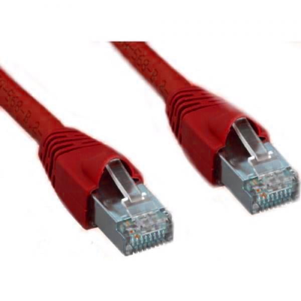 Câble Cat6a Ethernet Réseau Straight-Through 10 Gbit/S RJ-45 Blindé Rouge 7 Pieds