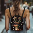 thumbnail image 4 of HELLHERO Christmas Reindeer Star Print Mini Purse Backpack for Travel Outing, Lightweight Travel Backpack Polyester Adjustable Strap Small Backpack, 4 of 8