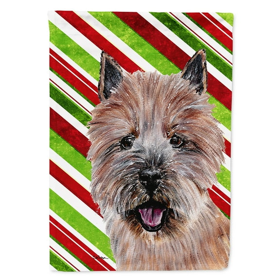 Norwich Terrier Candy Cane Christmas Garden Flag