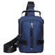 thumbnail image 2 of Mochila de pecho cruzada impermeable con bandolera | Bolsa de hombro ligera de poliéster, riñonera antirrobo con puerto de carga USB, multicompartimento, gris/negro/azul/verde, 9x5,9x1,9 pulgadas, 2 of 6