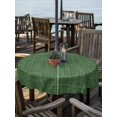 thumbnail image 2 of Outdoor Tablecloth with Umbrella Hole Zipper Dark Green Burlap Texture Round Tablecloth 60" Waterproof Outside Table Cloth Farmhouse Vintage Green Patio Table Cover Tablecloths for Picnic Party, 2 of 8