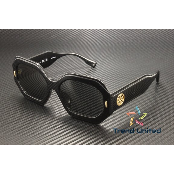 Tory Burch TY 7192U Plastic Womens Geometric Sunglasses Black 55mm Adult