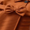 thumbnail image 4 of XXWXYD Toddler Girls Wool Blend Trench Jacket with Bowknot Belt, Windproof Winter Coat Lapel Button Long Sleeve, Warm Girls Outerwear Christmas Holiday Gift, 4 of 7