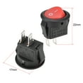 thumbnail image 2 of Mini Boat Rocker Switch Round Toggle Switch Red for Boat Car Marine 2pins ON/OFF AC 250V/3A 125V/6A, 2pcs, 2 of 4