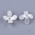 thumbnail image 2 of Cellulose Acetate(Resin) Bead Caps 4-Petal Flower White 13x13x3mm Hole: 1mm, 2 of 2