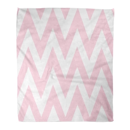 SIDONKU Throw Blanket Warm Cozy Print Flannel Zag Pattern in Zigzag Classic Chevron Pink Zig Abstract Comfortable Soft for Bed Sofa and Couch 50x60 Inches