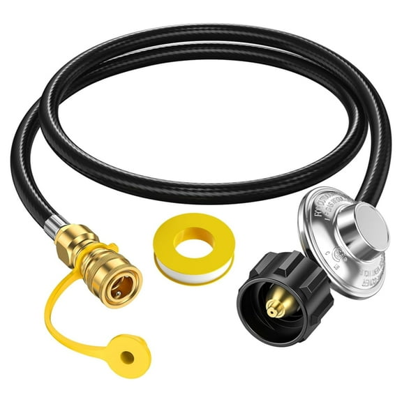 5FT Propane Hose with Regulator, 3/8 inch Quick Connect Disconnect for MH18B & F271803 Mr Buddy Heater, Big Buddy Indoor Outdoor Heater, Little Buddy Propane Heater Replacement Parts Accessories