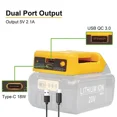 thumbnail image 4 of 1/2pcs USB Charger Adapter for Dewalt 18V 20V Li-ion Battery Portable Type-C Port Fast Charging Battery Storage Rack Holder Case, 4 of 10