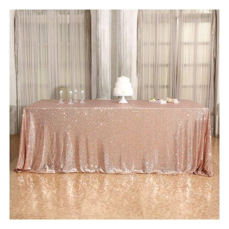 

Poise3EHome 50×72 Rectangle Sequin Tablecloth Party Cake Dessert Table Exhibition Events Rose Gol