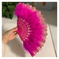 thumbnail image 5 of Velvet Feather Fan Dance Performance Prop Folding Hand Held Fans Paste Feathers Collocation Ornaments, 5 of 7