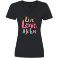 thumbnail image 3 of Inktastic Live Love Aloha Women's V-Neck T-Shirt, 3 of 5