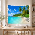 thumbnail image 5 of Turquoise Shoreline with White Sand and Palm Trees, Peaceful Coastal Art for Beach Lovers, Scenic Wall Decor, Housewarming Gift, Tapestry Wall Hanging for Bedroom and Living Room, 5 of 7