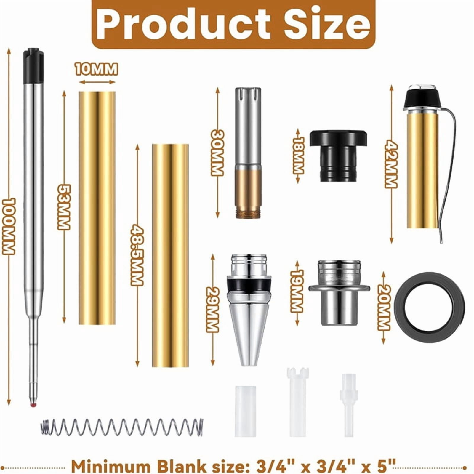 12 Pieces Wood Turning Pen Set with Refills Rotating Pen Kit for Wood Turning Bulk Lathe Turning Supplies for Pen Making