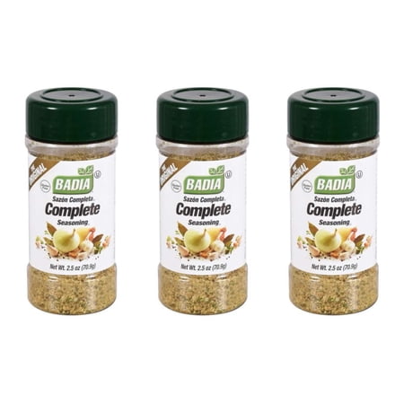CGT Badia Sazon Complete Seasoning Spice Herbs Blend Gluten Free Frying Sauteing Baking Savory Flavor Meat Poultry Seafood Vegetables Rice 2.5 oz (Set of 3)