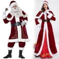 thumbnail image 4 of Disfraz de Navidad de talla grande de Papá Noel con chal, vestido de Navidad para mujer adulta, ropa de actuación escénica, conjunto completo, ropa para hombre, 4 of 5
