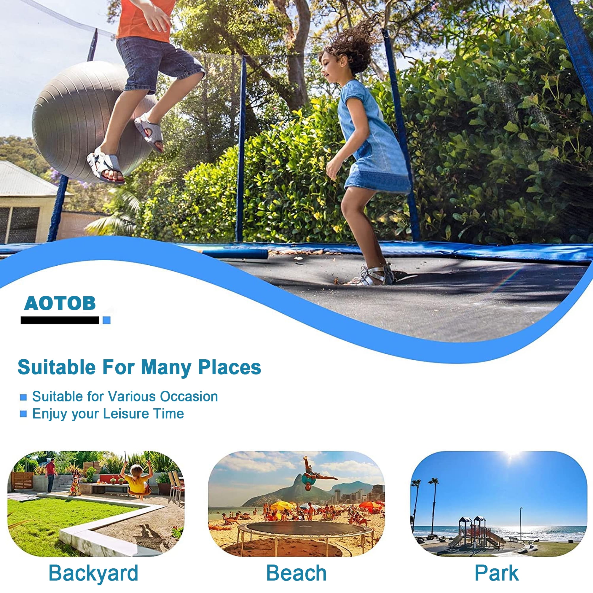 Aukfa 14FT Trampoline with Safety Enclosure Net for Kids Adults, Outdoor Trampoline with Ladder for Backyard, Blue Aukfa 14FT Trampoline with Safety Enclosure Net for Kids Adults, Outdoor Trampoline with Ladder for Backyard, Blue