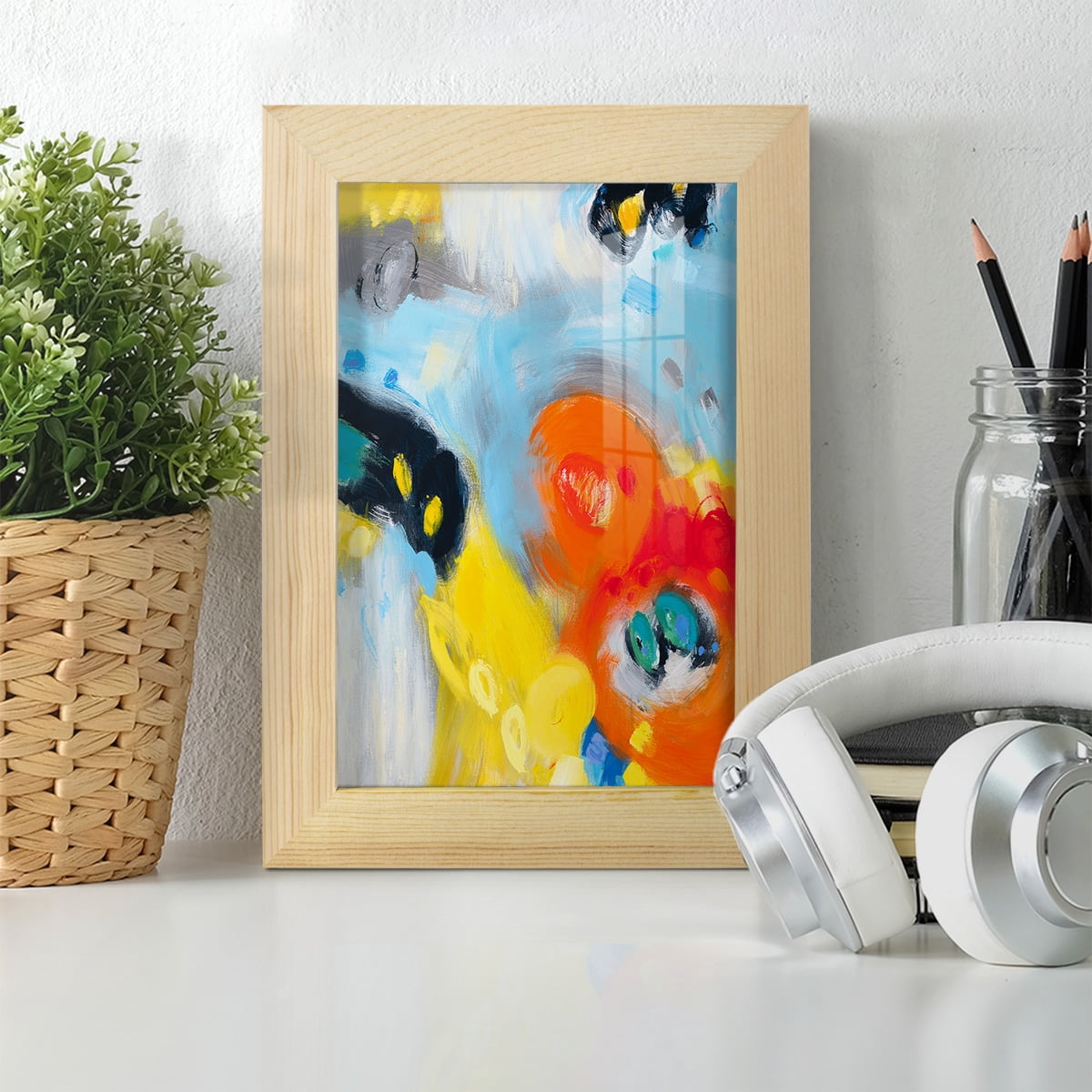 In the Loop II -Framed Print w/glass-Natural Wood