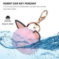 thumbnail image 5 of WRISTBIQUE 1PC Fuzzy Toy Pendant Hair Bulb Shape Pink Alloy Keychain for Family, 5 of 8