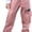 Pink, variant on Girls' Drawstring Cargo Jogger Pants Multiple Pockets Elastic Cuff Casual Pants for 3-12 Years Old