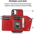 thumbnail image 3 of for iPhone 11 Card Holder Case with Neck Strap Crossbody Chain Handbag Wrist Strap Protective Cover with Credit Card Holder Slot PU Leather Wallet Case for iPhone 11 Red, 3 of 16