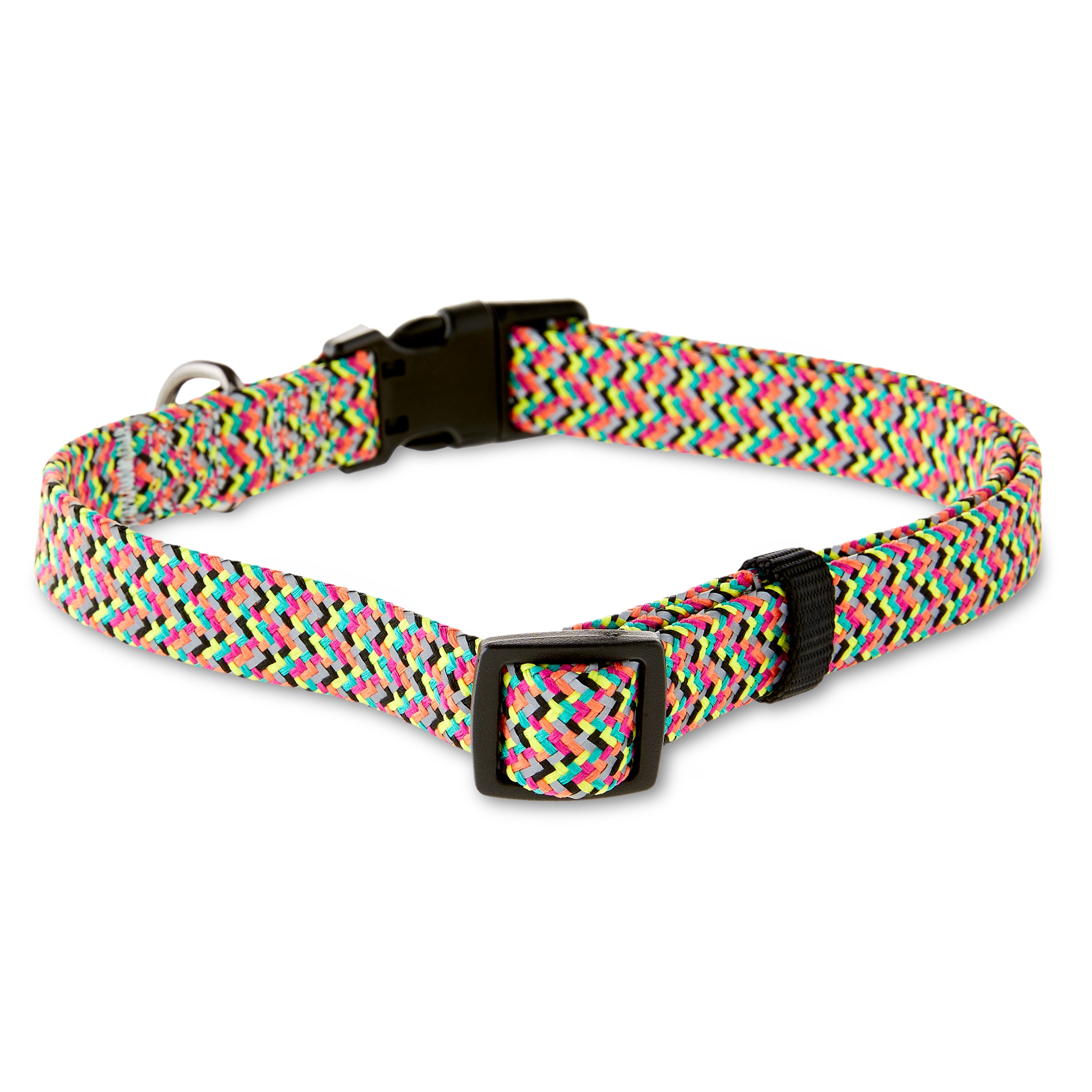 Vibrant Life Chevron Reflective Adjustable Dog Collar, Large