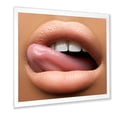 thumbnail image 2 of Designart 'Beautiful Dark Skinned Female Tongue Touching Lips' Modern Framed Art Print, 2 of 4