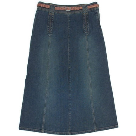 Faded Glory - Women's Tweedy Belt Denim Skirt