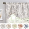 thumbnail image 3 of Curtainking Farmhouse Valance 50x18 inch Gray Rustic Floral Light Filtering Curtain Tie Up Rod Pocket Valance for Kitchen 1 Panel, 3 of 7