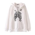 thumbnail image 2 of Sudadera con capucha y cremallera con estampado de esternón Harajuku gótico oscuro hip-hop para hombres y mujeres chaqueta Harajuku sudadera, 2 of 5