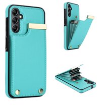 Mantto for Samsung Galaxy A13 5G Back Wallet Case with Card Holder, Magnetic Clasp 3 Card Slots RFID Blocking Premium PU Leather Shockproof Anti-Scratch Wallet Phone Case, Mint