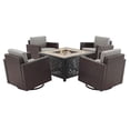 thumbnail image 1 of Crosley Furniture Palm Harbor 5PC Wicker / Rattan Conversation Set in Gray/Brown, 1 of 17