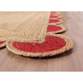 thumbnail image 3 of Natural Scalloped Jute Area Rug Bohemian Scallop Boho Decor Area Handwoven Custom Rugs Decorative Rug Natural Base Braided Woven Rugs (Red, 9x12 ft), 3 of 7