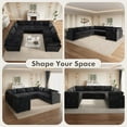 thumbnail image 5 of Ovios Oversized Modular Sectional Sofa Couch 130.7 Inch 8 Seater U Shaped Sofa Modern Deep Seat Cloud Corduroy Couches for Living Room,Office, Black, 5 of 9