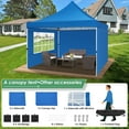 thumbnail image 3 of Hoteel 10x10 Pop Up Canopy Tent with 3 Sidewalls, Commercial Party Tent Ez Waterproof Outdoor Instant Gazebo UV 50+ Event Shelter, Garden Tents for Parties Camping with Sandbags & Cover Bag, Blue, 3 of 7