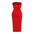 thumbnail image 7 of Bnwani Summer Dresses,Womens Dresses,Solid,Side Split,V-Neck,Sleeveless,Red,XL, 7 of 7