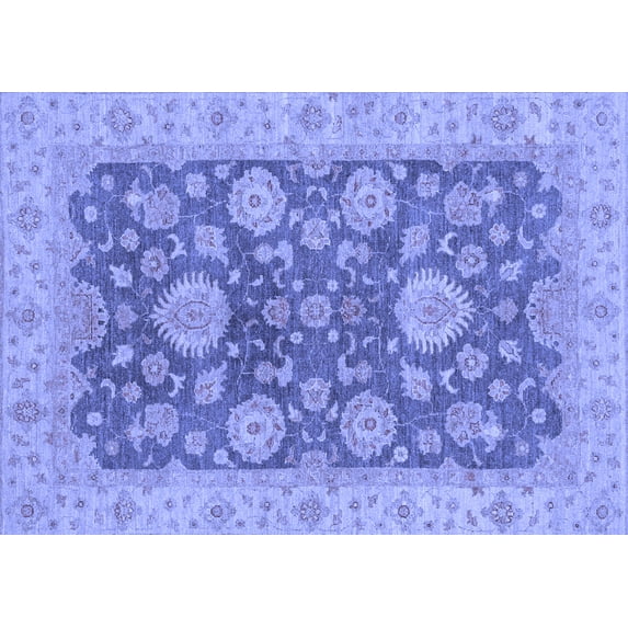 Ahgly Company Indoor Rectangle Abstract Blue Modern Area Rugs, 4' x 6'