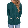 thumbnail image 2 of WSBDENLK Women's Solid Color Fleece Long Sleeve Hooded Raglan Pullover with Front Pocket Casual Fall Winter Sweatshirt Mint Green S(S), 2 of 8