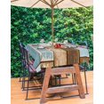 thumbnail image 2 of Farmhouse Grey Brown Outdoor Tablecloth - 60x102 Inch Rectangle Dining Table Cover, Country Vintage Wooden Waterproof Outdoor Table Cloth with Umbrella Hole & Zipper for Picnic/Patio/Party, 2 of 5