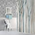 thumbnail image 3 of Blue and Brown Birch Tree Shower Curtain, Beige Tan Forest Abstract Art Rustic Fabric Shower Curtains Set for Bathroom Decorative, Farmhouse Restroom Decor Accessories with Hooks 72X75 inch, 3 of 7