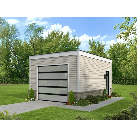763-3521: Modern Garage 0 Bed, 0 Bath Luxury Home Plan, 0 Sq Ft: Full Blueprints with License to Build by Home Plan Marketplace - Lesuto
