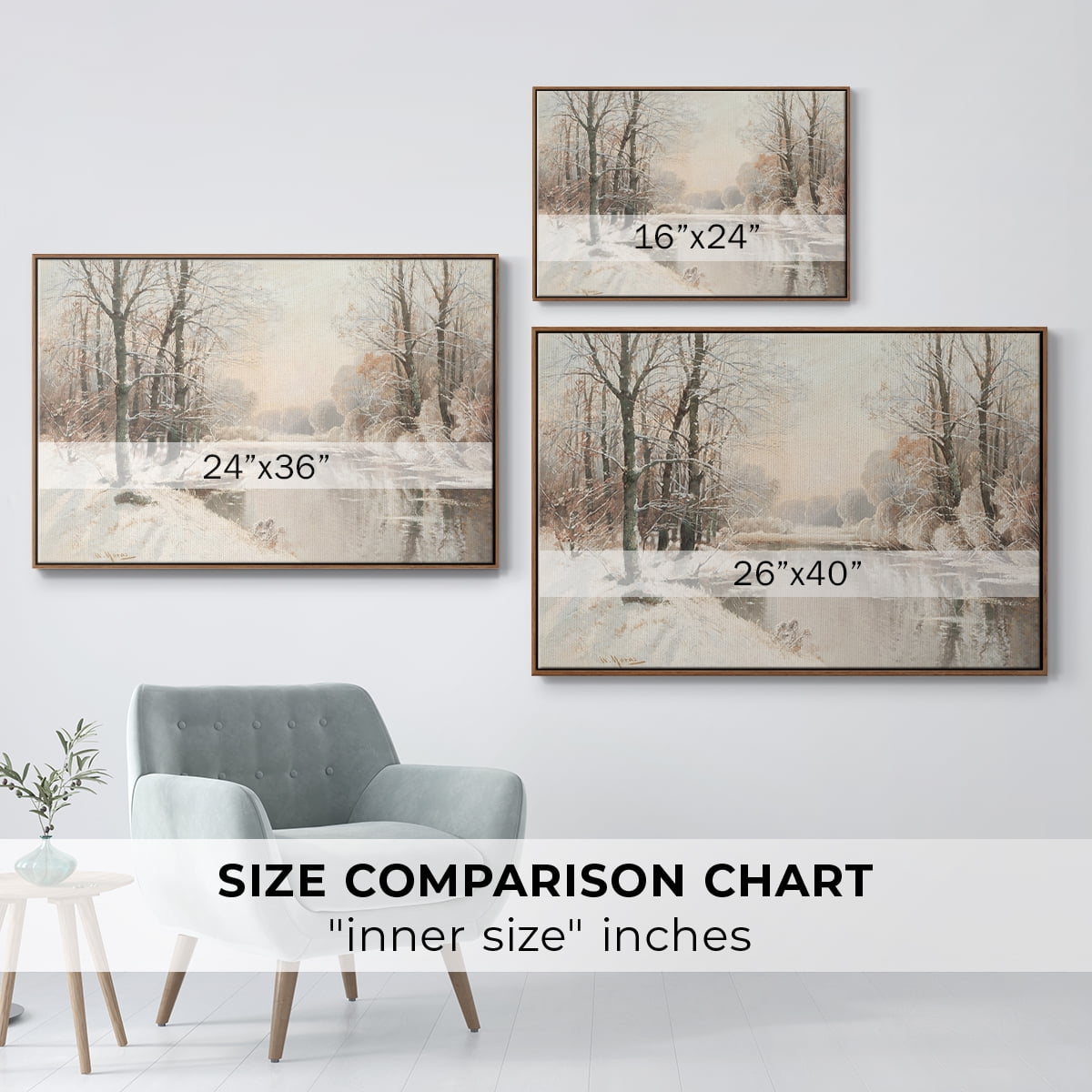 Vintage Landscape-CCLXXXVII By Wexford Home Framed in Walnut Wood Gallery Wrapped Canvas 17 in. x 25 in.