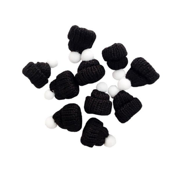 10 piezas de mini sombreros de Navidad para decoración de fiesta de Navidad, pequeños sombreros de Papá Noel tejidos, accesorios artesanales hechos a mano para fiestas en el hogar