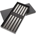 thumbnail image 3 of 5 pares de palillos de acero inoxidable antideslizantes para vajilla de metal., 3 of 6