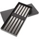 thumbnail image 4 of 5 pares de palillos de acero inoxidable antideslizantes para vajilla de metal., 4 of 5