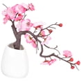 thumbnail image 4 of Flor de ciruela artificial Fliga de ciruela falsa en la maceta decorativa artificial en macetas bonsai, 4 of 4