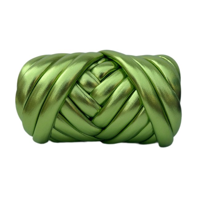 HILABEE Chunky Yarn Arm Knitting Yarn Jumbo Tubular Yarn for Blanket Rug Making Hats Fruit Green